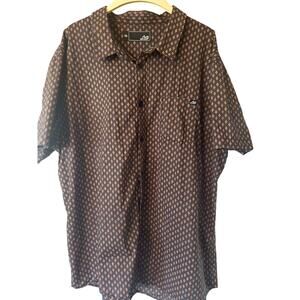 Lost Surfboards Men's Short Sleeve Button Down Shirt Surfer Skater Black XXL